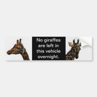 Inga giraffer lämnat bakom stötfångarens dekaler