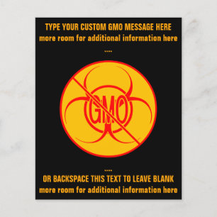 Inga GMO Flyers Biohazard Personlig GMO Flyers