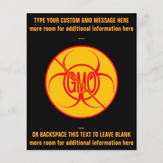Inga GMO Flyers Biohazard Personlig GMO Flyers (Framsidan)