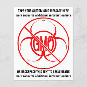 Inga GMO Flyers Biohazard Personlig GMO Flyers