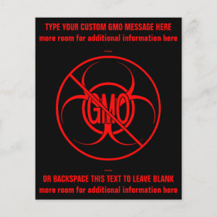 Inga GMO Flyers Biohazard Personlig GMO Flyers