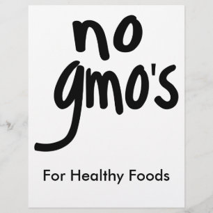 Inga GMO för hälsosam mat Kampanjvitt Reklamblad