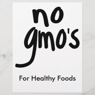 Inga GMO för hälsosam mat Kampanjvitt Reklamblad