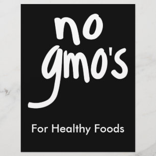Inga GMO för Heathy Food Promotional Black Reklamblad