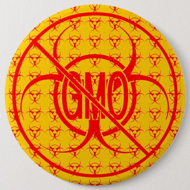 Inga GMO-knappar Biohazard Varning GMO Buttons Sti Knapp (Framsida)