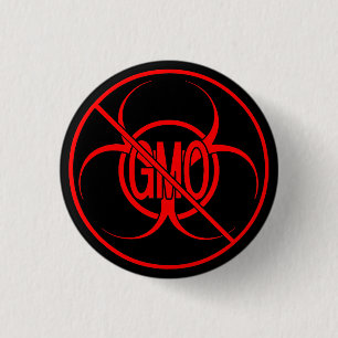 Inga GMO-knappar Biohazard Varning GMO Buttons Sti Knapp