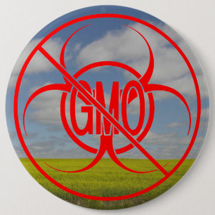 Inga GMO-knappar Biohazard Varning GMO Buttons Sti Knapp