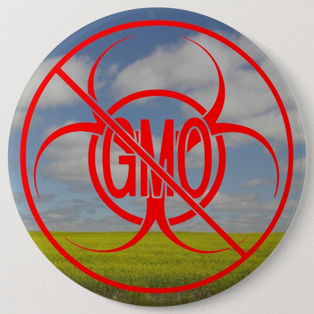 Inga GMO-knappar Biohazard Varning GMO Buttons Sti Knapp (Framsida)