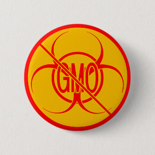 Inga GMO-knappar Biohazard Varning GMO Buttons Sti Knapp