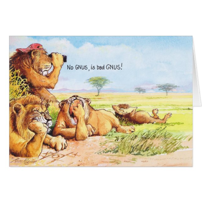 Inga gnus hälsningskort (Framsidan Horizontal)