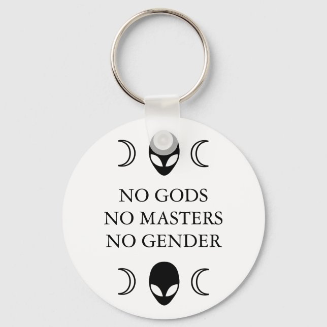 INGA GODS NO MASTERS NO GENDER keychain Nyckelring (Framsida)