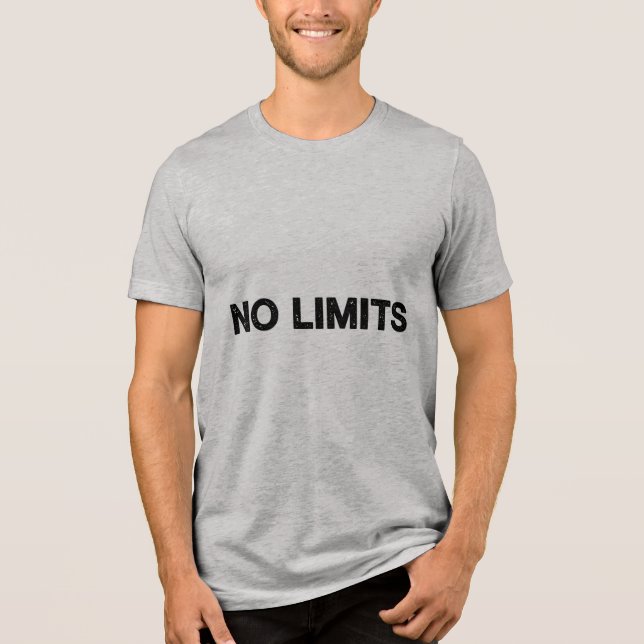 INGA GRÄNSER – Expressiv Caps Lock Typo T-Shirt (Framsida)