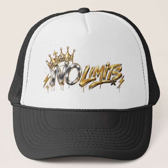 Inga Gränser Guld Krona Lyx Design Keps (Framsida)