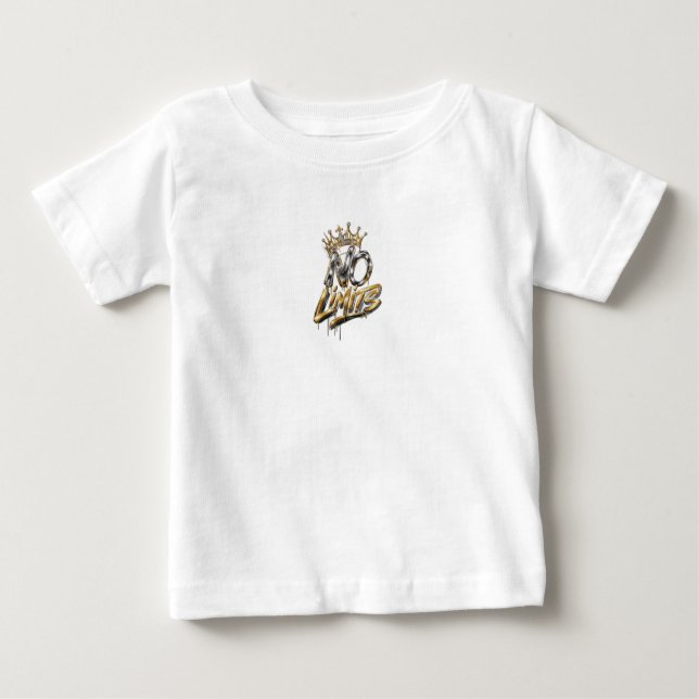 Inga Gränser Guld Krona Lyx Design T Shirt (Framsida)