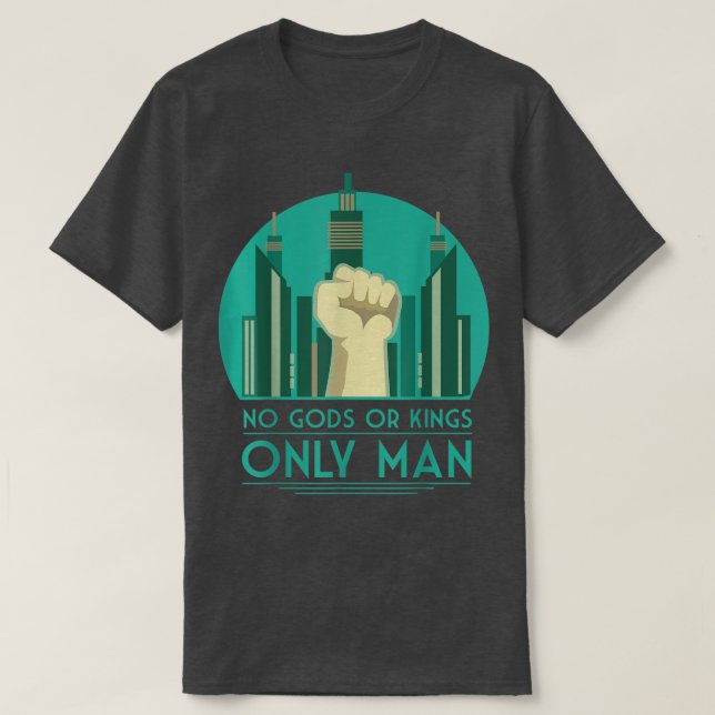 Inga gudar eller kung endast mantröja t shirt (Design framsida)