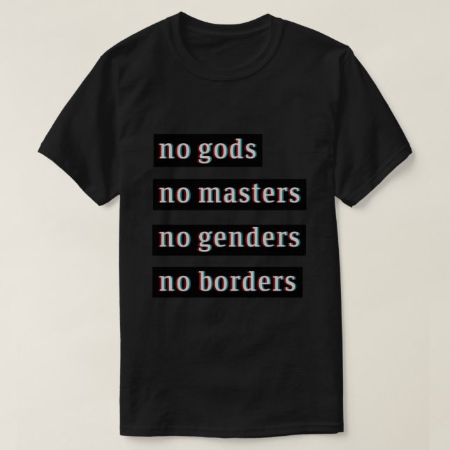 Inga gudar inga gender på gräns Sticker T Shirt (Design framsida)