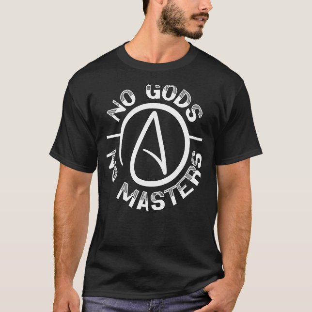 Inga gudar, ingen masteranti-religion Agnostic Bla T Shirt (Framsida)