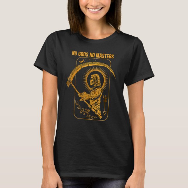 Inga gudar, ingen masters Satanic Evil Baphomet Ta T Shirt (Framsida)