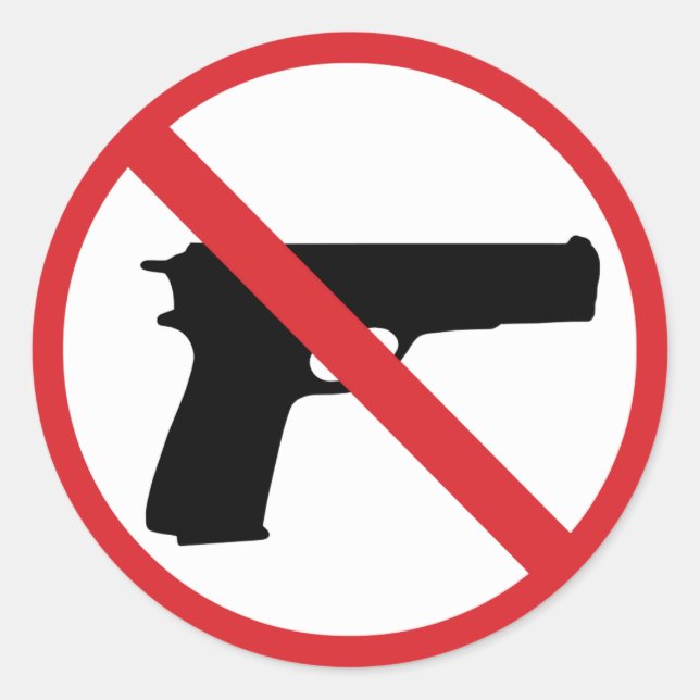 Inga handvapen runt klistermärke (Framsida)