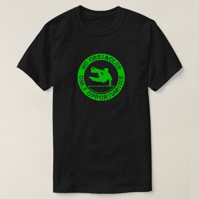 Inga hinder bara möjligheter till parkour freeruni t shirt (Design framsida)