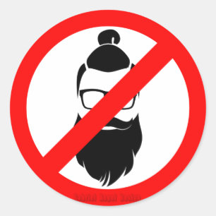 Inga hipsters eller Man Buns Runt Klistermärke