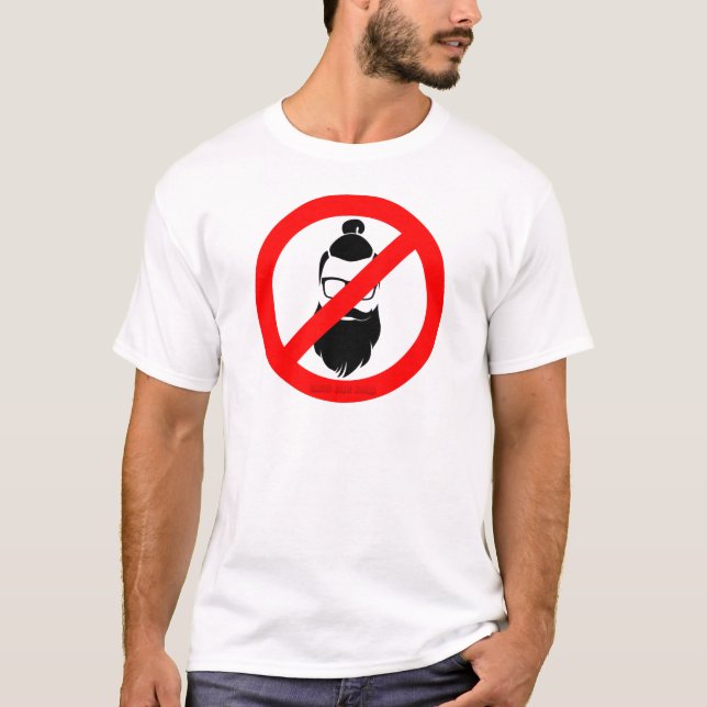 Inga hipsters eller Man Buns Tee Shirt (Framsida)