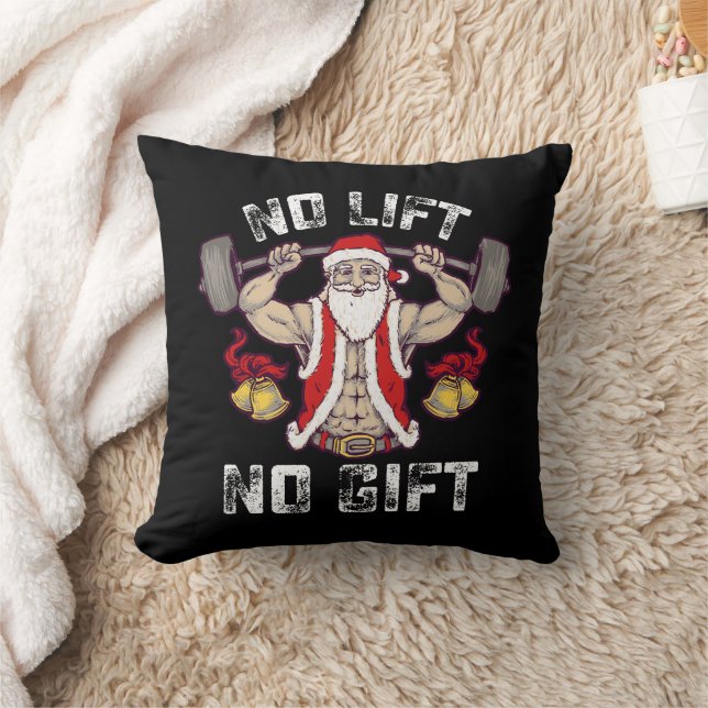 Inga Hiss eller Gift Santa Gym Workout Fitness Chr Kudde (Filt)