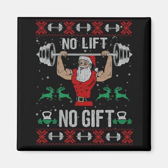 Inga Hiss-nr Gift Ugly God Julsötare Santa Gym San Magnet (Framsidan)