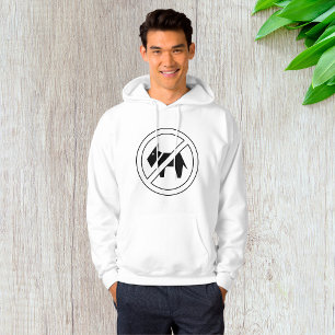 Inga hundar tillåtna fet svart-vit symbol hoodie