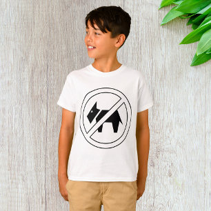 Inga hundar tillåtna fet svart-vit symbol t shirt