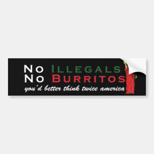 Inga illegala invandrare från Burritos i Humor Bildekal