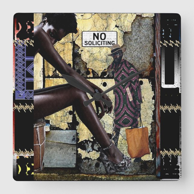 Inga inbjudningar! fyrkantig klocka (Framsida)