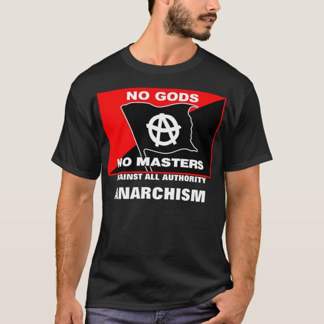 inga inga gudar styr mot all myndighetsanarkism tee shirt (Framsida)