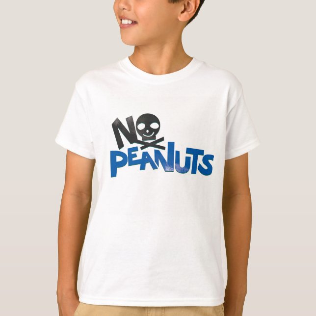 Inga jordnötter Blue Baseball T T-shirt (Framsida)