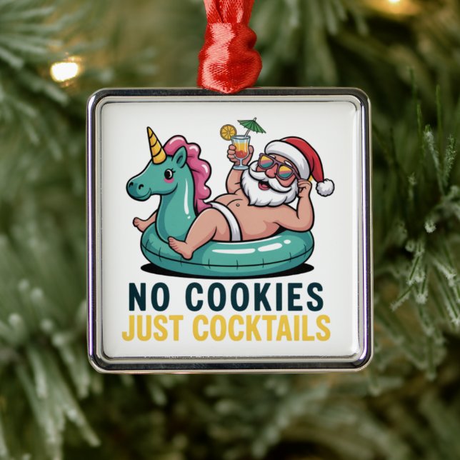 Inga kakor bara cocktails Santa sommar jul  Julgransprydnad Metall (Träd)