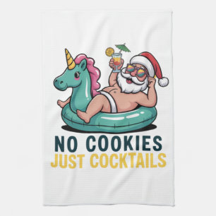 Inga kakor bara cocktails Santa sommar jul Kökshandduk