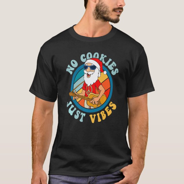 Inga kakor bara vibbar Hippie gitarr jultomte jul T Shirt (Framsida)