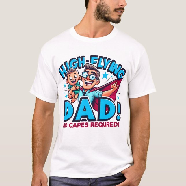 Inga kapslar krävs för högflygande Pappa | HoppGli T Shirt (Framsida)