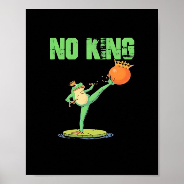 Inga Kings Portland Groda Protest – Rolig Anti-Auk Poster (Framsidan)
