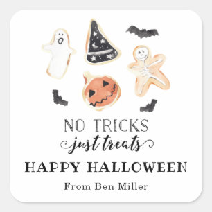 Inga knep, bara Treats Halloween Sticker Fyrkantigt Klistermärke