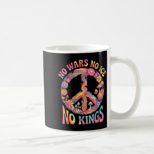 Inga krig ingen is inga kungar blommig fredstecken kaffemugg (Höger)