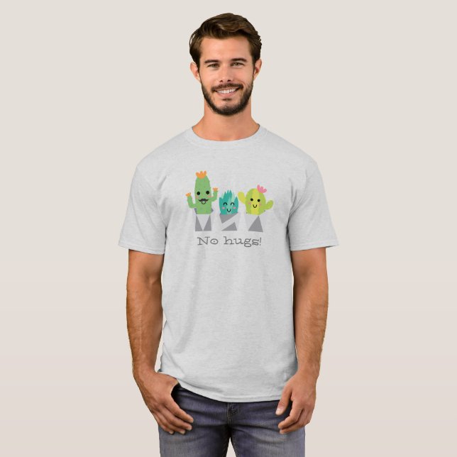 "Inga krukor!" leende cactus family T-Shirt (Hel framsida)