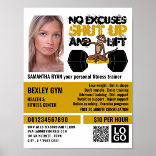 Inga kuggapor, Personlig tränare, Gym Advert Poster