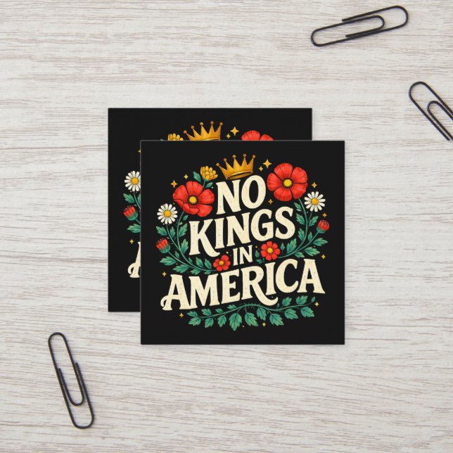 Inga kungar Amerika Fyrkantigt Visitkort (Fram/Back In Situ)