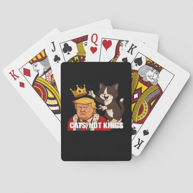 Inga kungar anti katter rolig klassisk stil casinokort (Baksidan)
