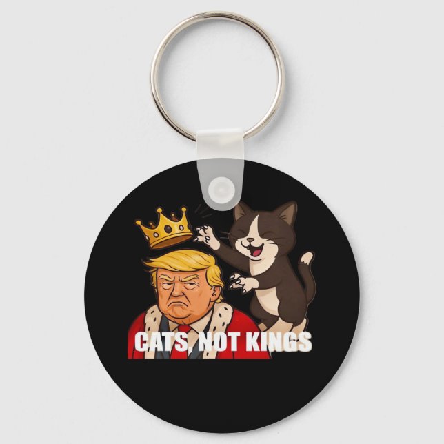 Inga Kungar Anti Katter Rolig Klassisk Stil Nyckelring (Framsida)