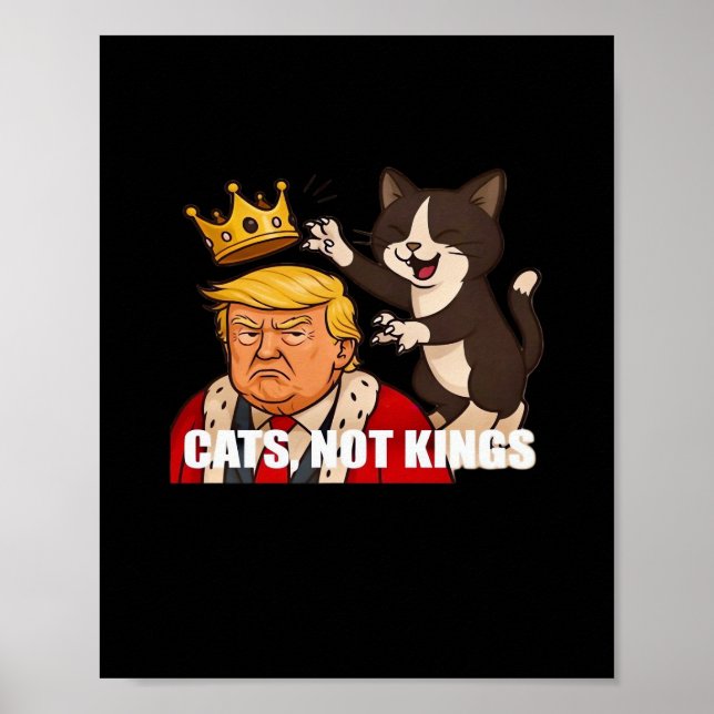 Inga Kungar Anti Katter Rolig Klassisk Stil Poster (Framsidan)