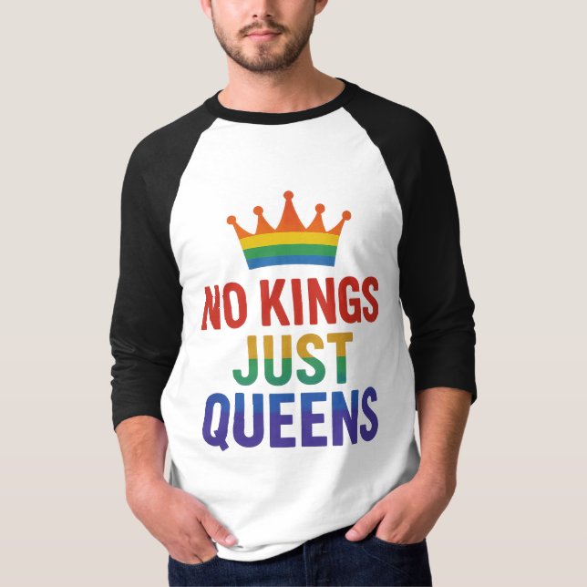 Inga kungar bara drottningar raglan t-shirt (Framsida)