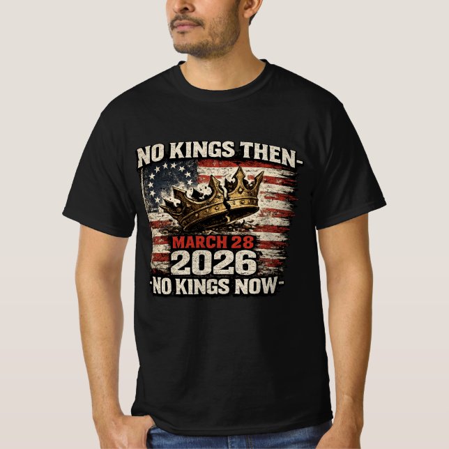 Inga kungar då, inga kungar nu 28 mars 2026 t shirt (Framsida)