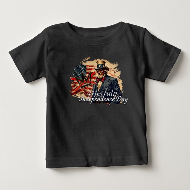 Inga kungar Farbror Sam självständighetsdagskonst T Shirt (Framsida)